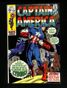 Captain America #124 Creature Called Cyborg! Nick Fury!