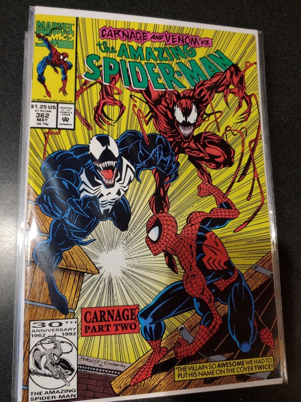 The amazing spider-man #362 2ND APPEARANCE OF CARNAGE