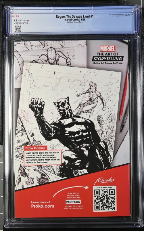 ROGUE THE SAVAGE LAND #1 MARVEL COMICS NICK BRADSHAW VARIANT CGC 9.8 NM