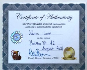 BATMAN '89 #1 (2021) WARREN LOUW TRADE/MINIMAL  VARIANT SET SIGNED W/COA NM.