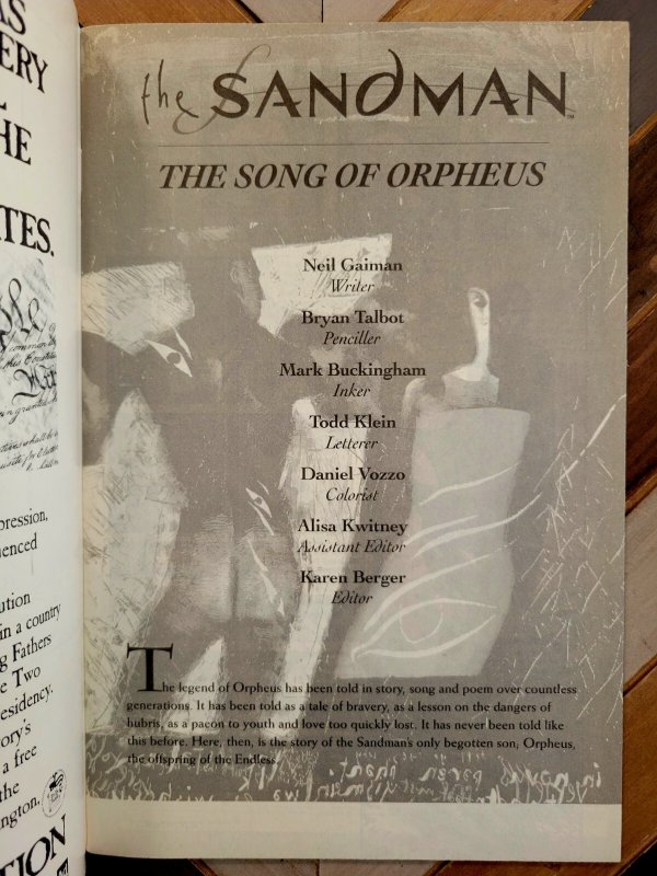 Sandman Special #1 (DC 1991) 1st App Orpheus, Destruction, Persephone, Hades 7.0