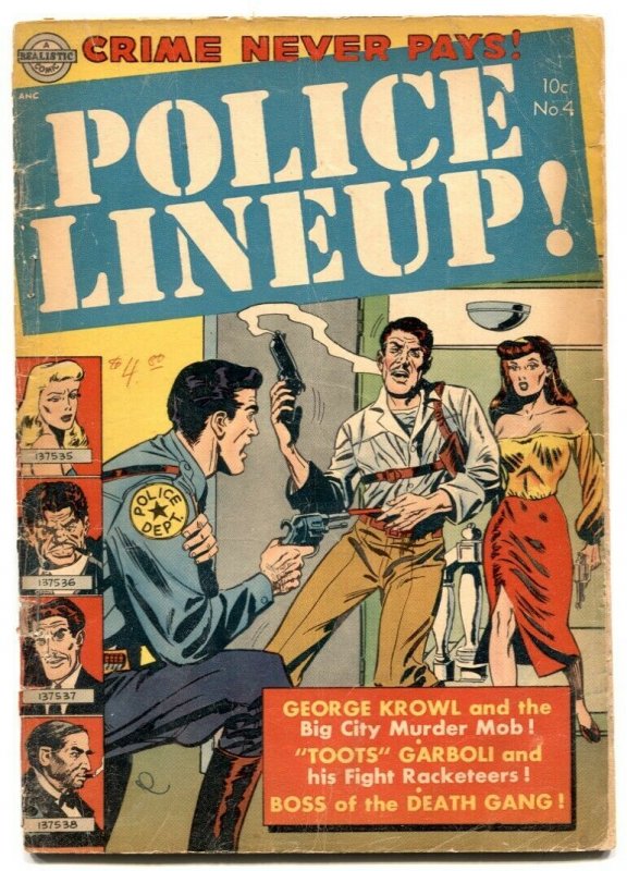 Police Lineup #4 1952- Avon Gunmoll cover- Golden Age Crime F/G