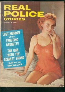 REAL POLICE STORIES-DEC 1955-LUST MURDER-FAWCETT-PULP-  G/VG