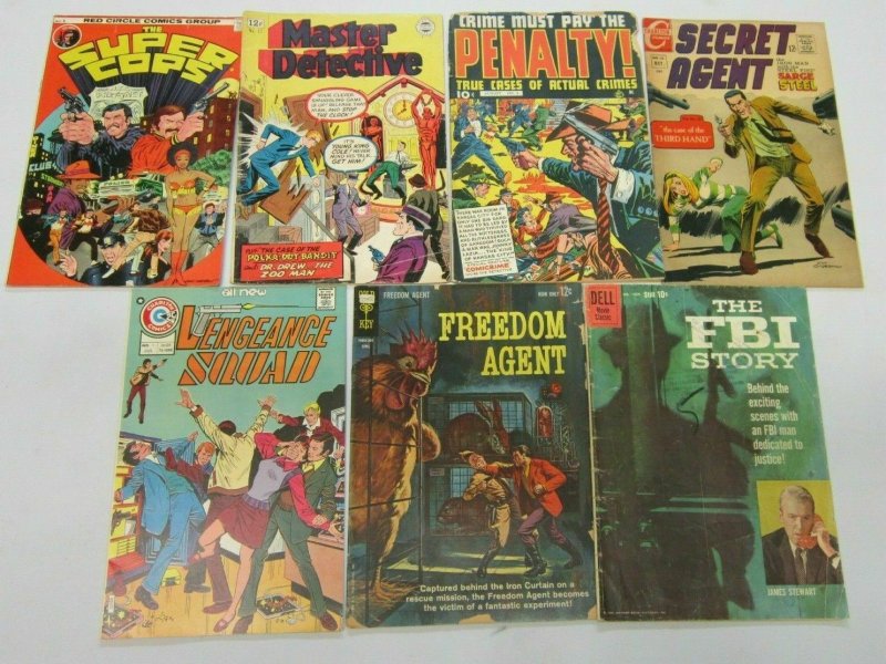 Crime comic lot 7 different books various conditions (mostly Silver years) 