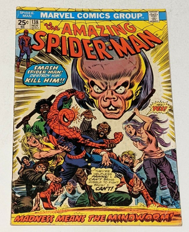 Amazing Spider-Man #138 (Nov 1974, Marvel) VG 4.0 1st appearance Mindworm 