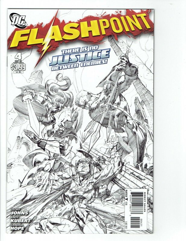 FLASHPOINT #4 ANDY KUBERT 1:25 BLACK & WHITE SKETCH VARIANT * 2011 DC COMICS 