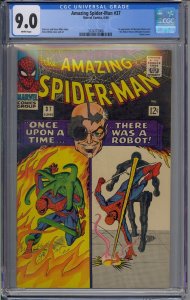 AMAZING SPIDER-MAN #37 CGC 9.0 1ST NORMAN OSBORN ROBOT-MASTER WHITE PAGES 