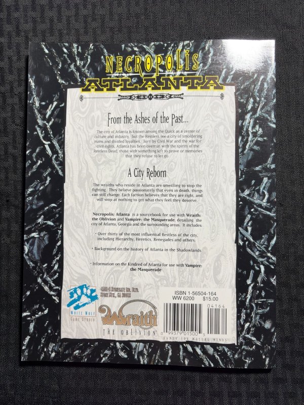 1994 NECROPOLIS ATLANTA by James A Moore SC FN 6.0 White Wolf Sourcebook
