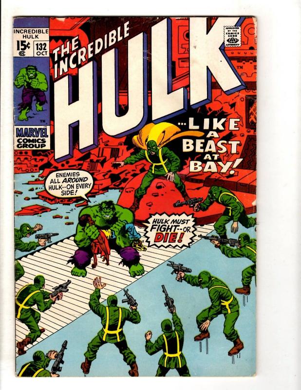 The Incredible Hulk # 132 FN Marvel Comic Book Avengers Thor Iron Man Wasp JL2