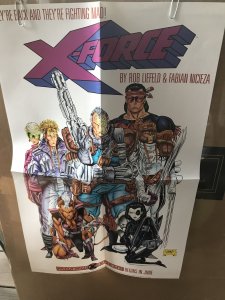 X-FORCE Mutant Genesis Promo Poster; Marvel 1991 NM 14” x 24”, Rob Liefeld art