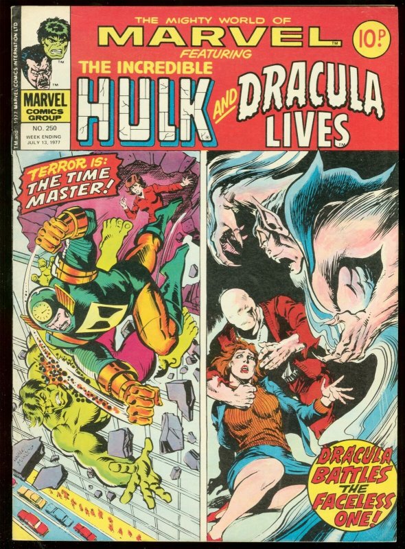 MIGHTY WORLD OF MARVEL #250-DRACULA-HULK-BRITISH VG