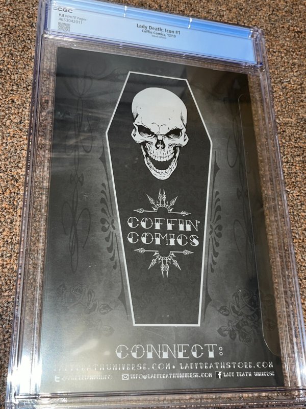 Lady Death Icon 1, Szerdy Inked Variant, Ltd to 199, CGC Graded 9.8