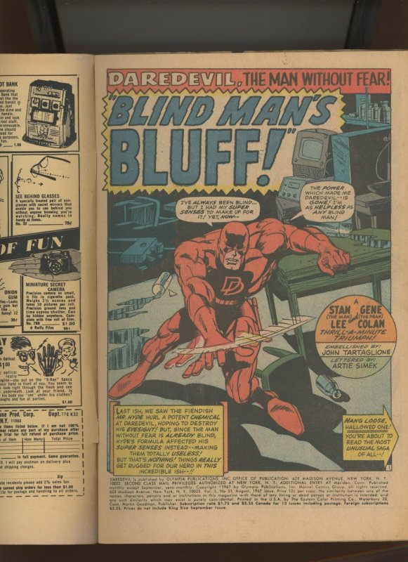 (1967) Daredevil #31: SILVER AGE! WE COMBINE SHIPPING! (4.0)