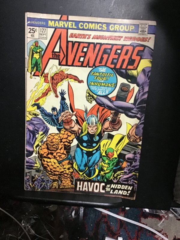 The Avengers #127 (1974) Black Bolt in the Inhumans! Mid high grade! FN+ Wow!