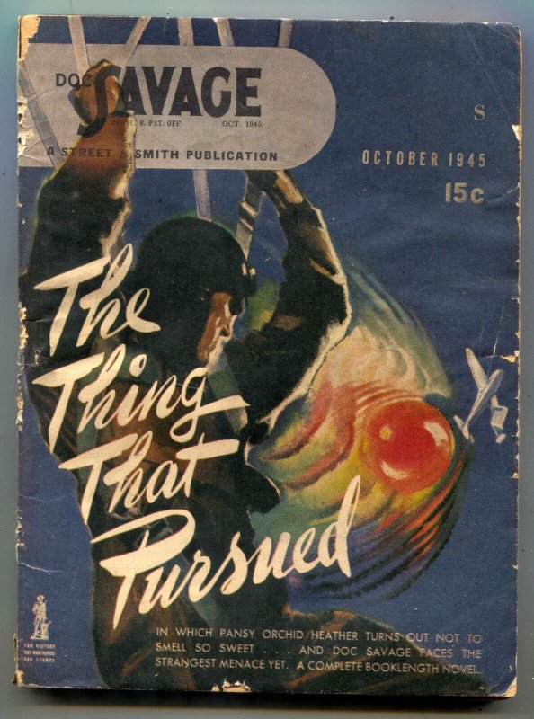 Doc Savage October 1945-The Thing That Pursued VG