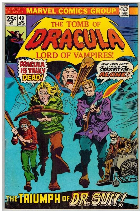 TOMB OF DRACULA 40 FN Jan. 1976 COMICS BOOK