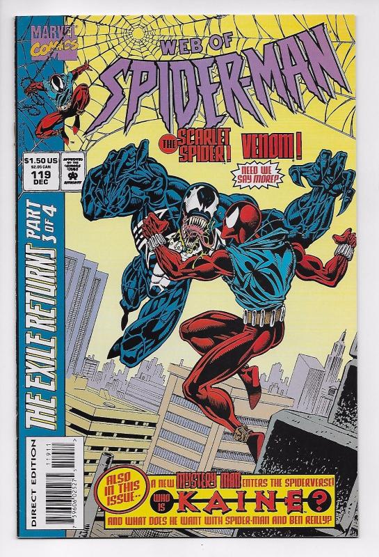 Web of Spider-Man #119 Scarlet Spider / Venom / 1st Kaine (Marvel, 1994) - VF/NM