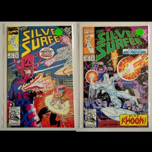 Silver Surfer #67, 68 (Marvel 1992) Dr Strange + Galactus, Nova, Starfox VF/NM
