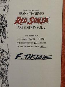 RED SONJA Art Edition Vol 2 SIGNED Frank Thorne Hardback 63/200! Artist's HC