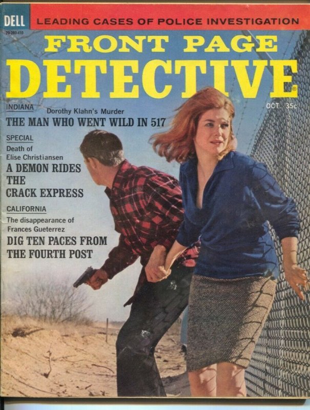 Front Page Detective 10/1964-Dell-crime escape cover-violent crime-pulp thril...