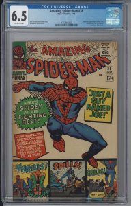 ? ? AMAZING SPIDER-MAN 38  CGC 6.5 FN+ LAST DIKTO!  2ND MARY JANE! 1966 ?