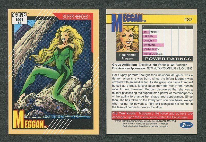 1991 Marvel Comics II  Card  #37 ( Meggan )  NM-MT