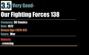 Our Fighting Forces 138 (1972) VG- Bronze Age DC War Comics