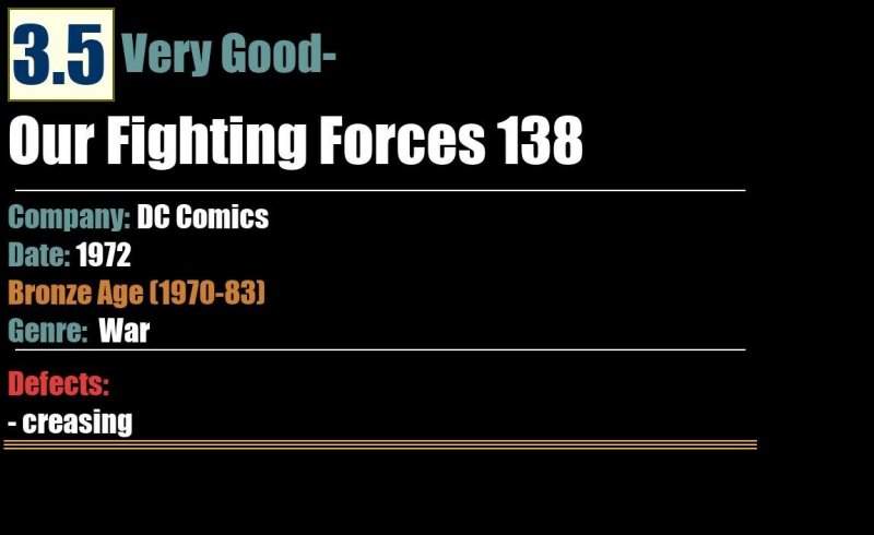 Our Fighting Forces 138 (1972) VG- Bronze Age DC War Comics