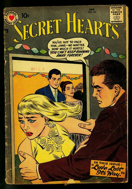 Secret Hearts #44 1958 - DC Romance - Love triangle -PR/FR