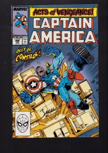 Captain America #366 - SIGNED BY MARK BAGLEY! (9.0) 1990