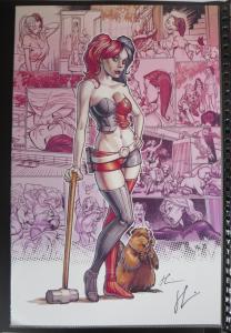 SIGNED Chad Hardin Harley Quinn Print!11x17 NM Batman DC Comics Joker