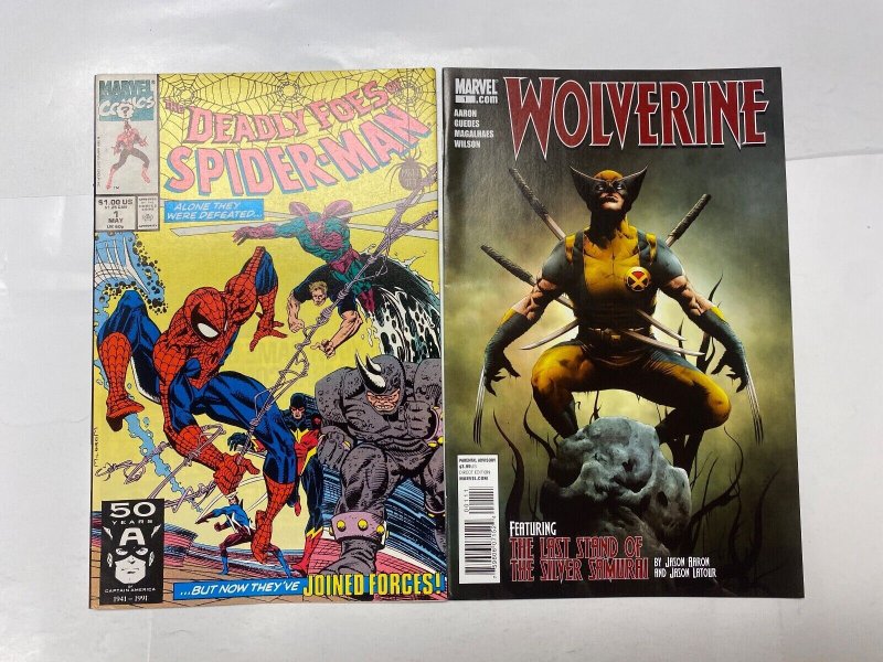 4 MARVEL comic books Deadly #1 Wolverine #1 Midnight Men #1 Web Doom #1 42 KM18