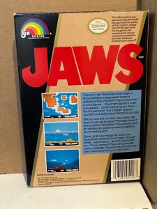 Jaws NES game Oval Seal CIB Box NM Cartridge very clean COMPLETE IN BOX