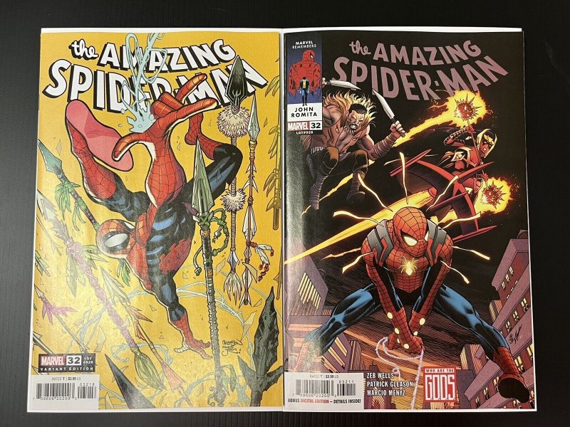 AMAZING SPIDER-MAN 32 CVR A + 1:25 GLEASON 2023 NM SET OF 2 PROSHIPPER