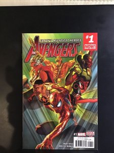 Avengers #1 NOW (2016 Marvel Comics) Mark Waid, Mike Del Mundo & Alex Ross Cover