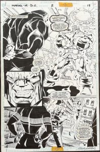 Marvel vs. DC Original Art Page by Claudio Castellini  Thanos & Darkseid!