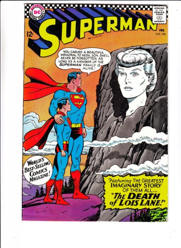 Superman #194 (Feb-67) FN/VF Mid-High-Grade Superman, Jimmy Olsen,Lois Lane, ...