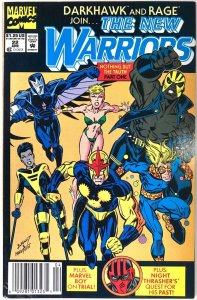 THE NEW WARRIORS Comic Issue 22 — Nova Dark Hawk - 1992 Marvel Universe Fine