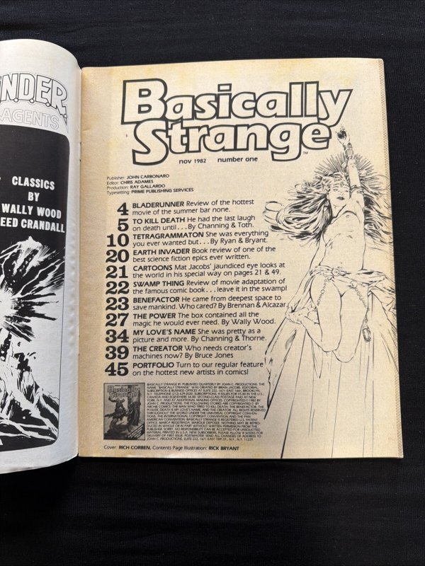 Basically Strange #1 1982 Brian Jacobs Alex Toth Wally Wood Corben Cvr  2 Copies