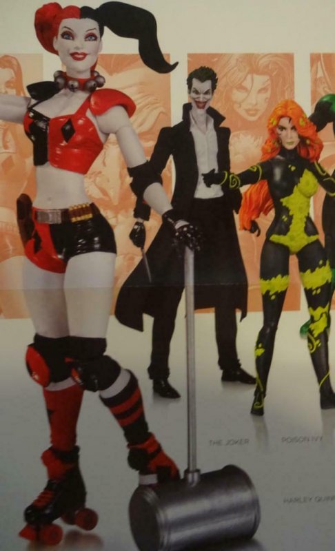 NEW 52 ACTION FIGURES  Promo Poster, 11 x 17, Harley Quinn, Joker, 2014, DC, 353