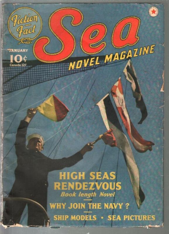 Sea Novel 1/1941-Red Star-US Navy photo cover-J Allan Dunn-VG