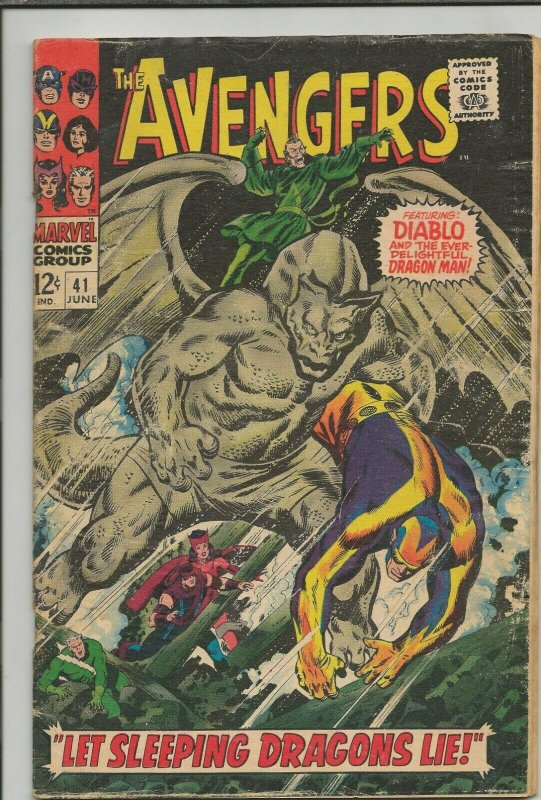 Avengers #41 ORIGINAL Vintage 1967 Marvel Comics Diablo Dragon Man Scarlet Witch