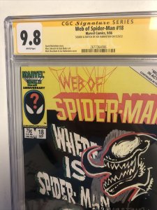 Web Of Spider-Man (1986) #18 (CGC 9.8 SS WP) Signed & Sketch Joe Rubinstein