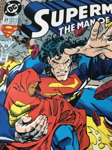 SUPERMAN MAN OF STEEL #27 : DC 11/93 NM-; Save a baby cover