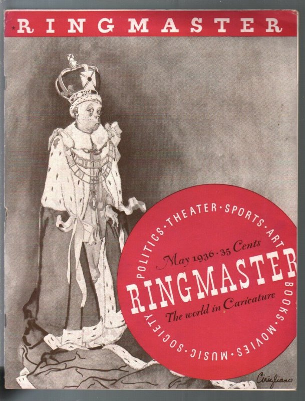 Ringmaster 5/1936-1st issue-caricatures of famous personalities-Chaplin-Hull=...