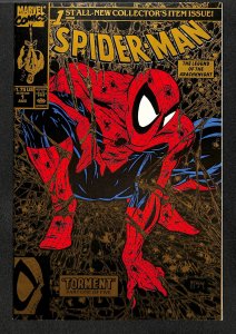Spider-Man (1990) #1 FN/VF 7.0 Torment! Todd McFarlane! Second Print Gold!