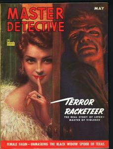 MASTER DETECTIVE MAY 1940-G/VG-GREAT COVER!-BLACK WIDOW MURDERER G/VG