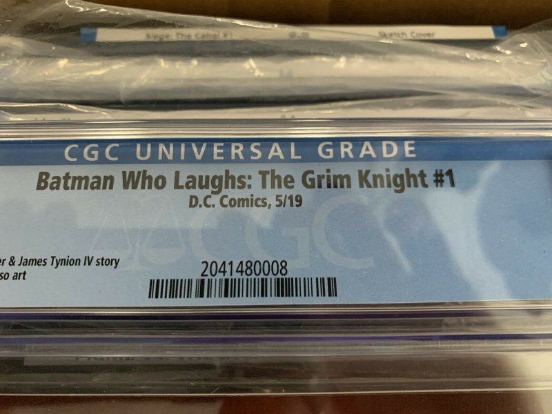Batman Who Laughs The Grim Knight #1 CGC 9.8 Jock variant cover