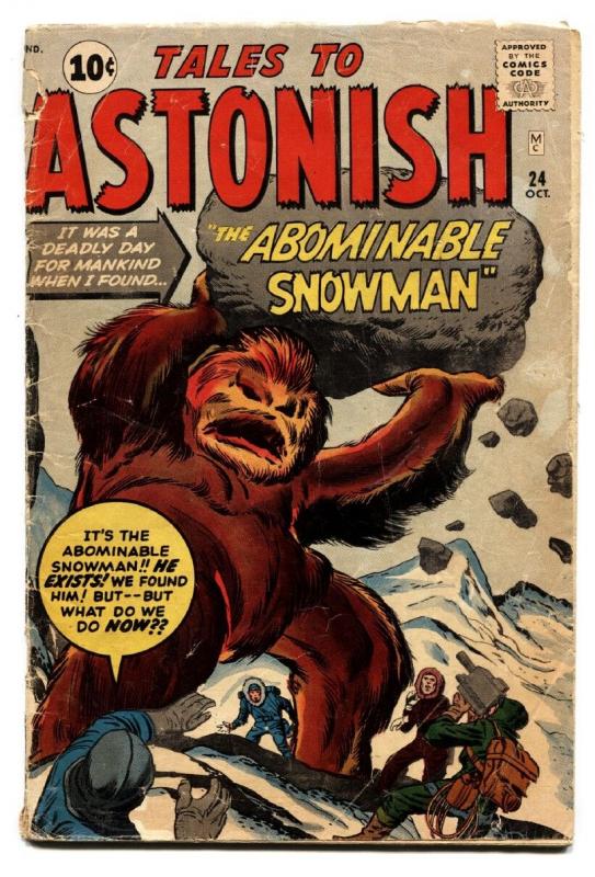 TALES TO ASTONISH #24 comic book ABOMINABLE SNOWMAN 1961-MARVEL-JACK KIRBY-