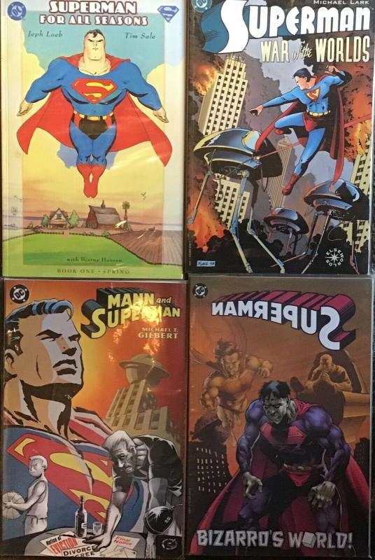 SUPERMAN DC 4 TRADE PAPERBACKS MANN AND,BIZARRO’S WORLD,ALL VF/NM